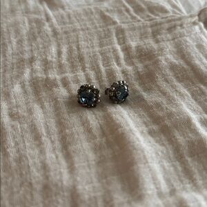 Elegant Blue Stone Stud Earrings